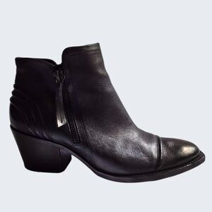 Paul Green Ankle Booties Boots  Leather Black Heel Diandra Western 7.5 US / 5 UK